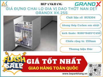 Giá đựng chai lọ gia vị dao thớt nan dẹt GRANDX XK.25S - 250mm